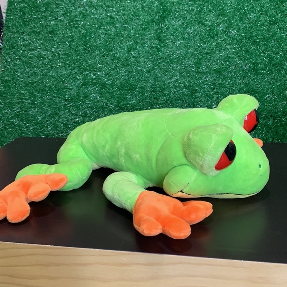 Wild Republic Europe Denmark Green Red Eyed Tree Frog 🐸 13’in - Picture 9 of 13